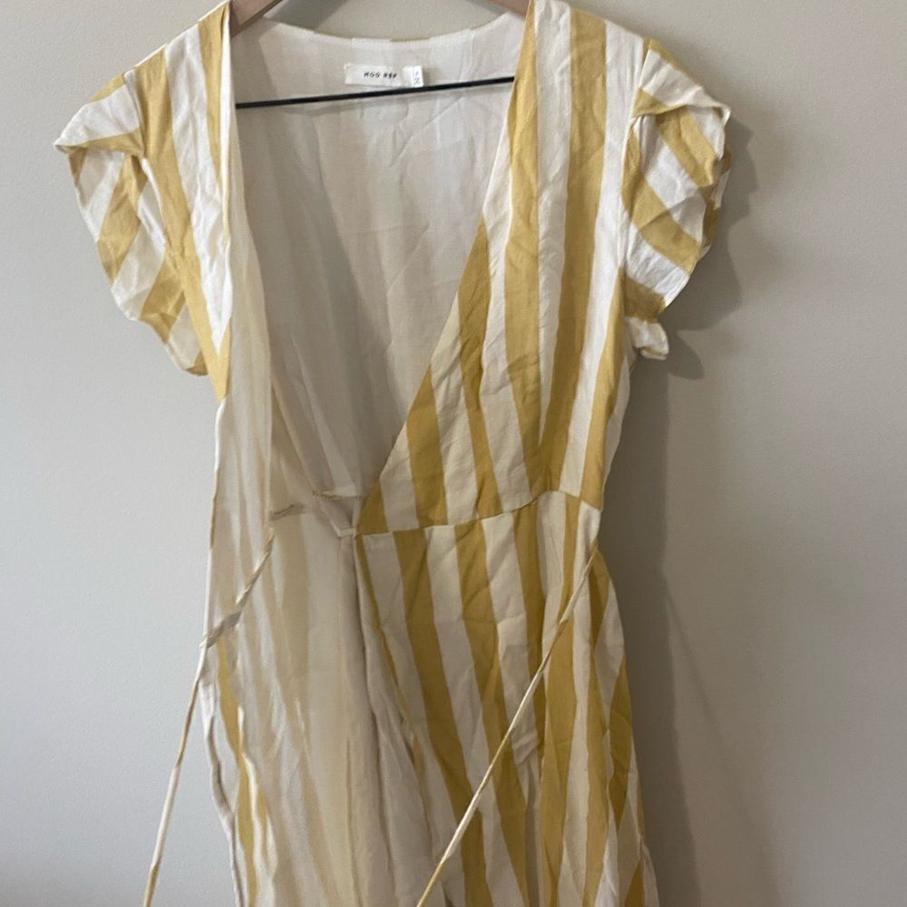 Mod Ref High Low Wrap Dress stripe adjustable small - Picture 7 of 10